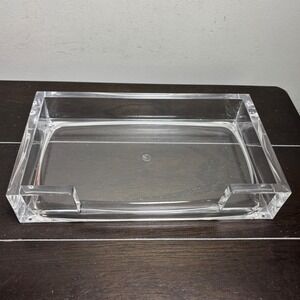 Clear Acrylic Desk Tray | Guest Towel Holder | Office Organizer | 9.25"